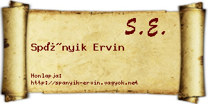 Spányik Ervin névjegykártya
