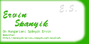ervin spanyik business card