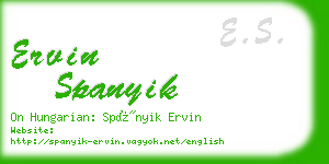 ervin spanyik business card